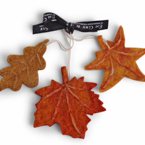 Felt Autumn Leaves Ornament, set of 3