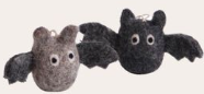 Felt Bat Ornament, Green and Rusty Red Set of 2