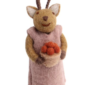 X-Large Felt Brown Girly Deer w/Berries