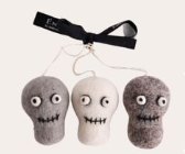 Felt Skeleton Faces Ornament, set of 3
