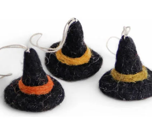 Felt Witch Hat Ornament, Mix