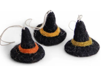 Felt Witch Hat Ornament, Mix