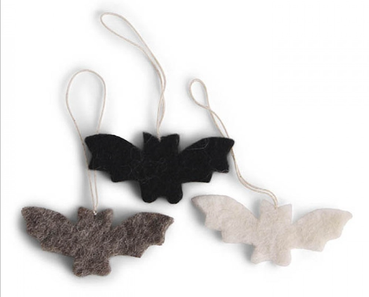 Felt Cut Out Bats Ornament Set of 6