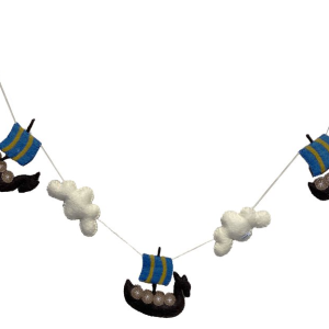 Felt Garland, Viking Ships, Norwegian Flag