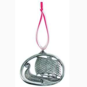 Pewter Ornament- Viking ship with Sail