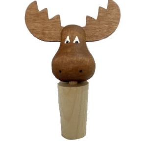 Wood Moose Bottle Stopper