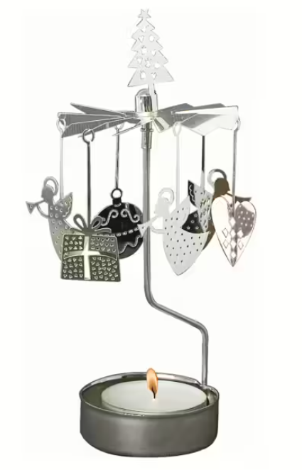 Rotary Candleholder Christmas deco silver