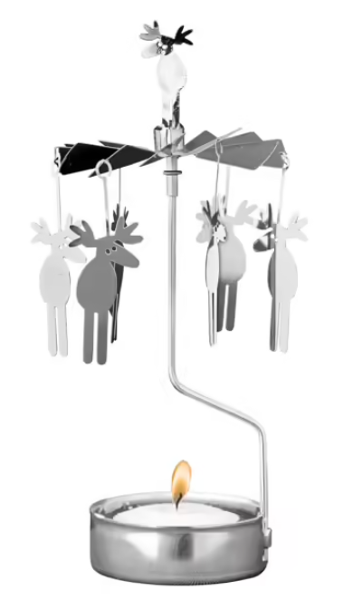 Rotary Candleholder Moose Silver