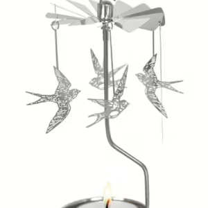 Rotary Candleholder Swallow, silver