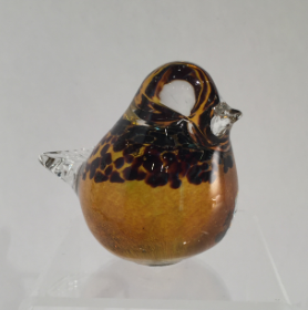 Glass bird "Chick" Amber