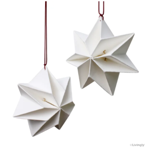 Mouritsen Pleated stars, white, set of 6