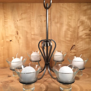 Chandelier w/ 6 'Leif' glass cups